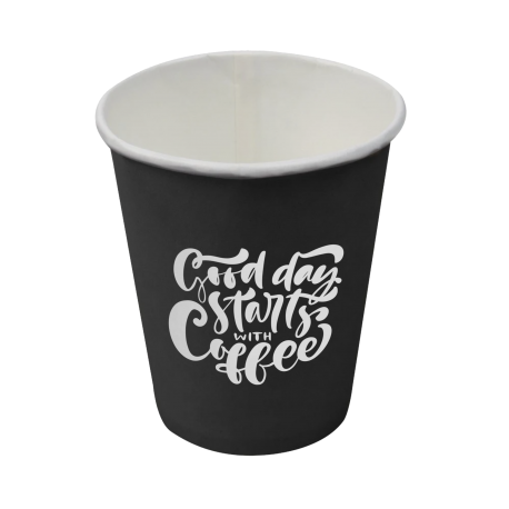 Vasos de papel Vending Negros Ø 70mm 200ml (7Oz) (1.000 uds)