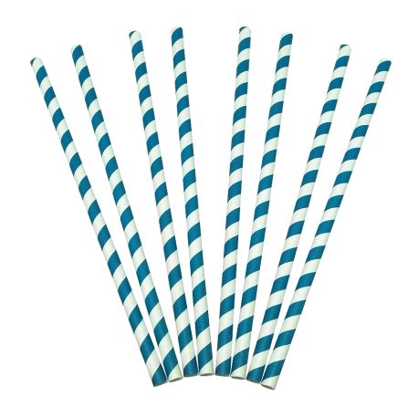 Pajitas de papel rectas Azules 6 x 200mm (10.000 uds)