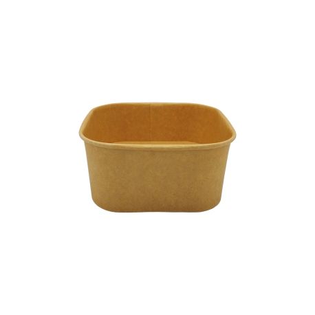 Envases Cuadrados Kraft Microondables 650ml 130 x 130 x 60mm (300 uds)