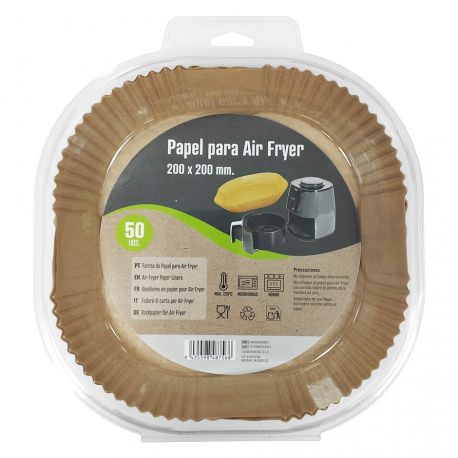 Papel para Air fryer cuadrado 200 x 200mm (12PAQx50UDS: 600 uds)