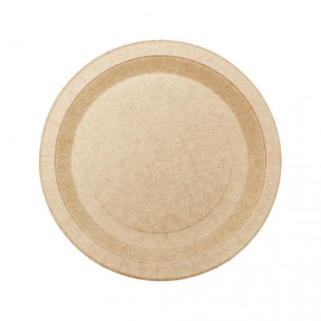 Plato cartón kraft Ø22cm (300 uds)