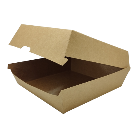 Cajas Hamburguesa Menú Full Kraft 170 x 170 x 80mm (150 uds)