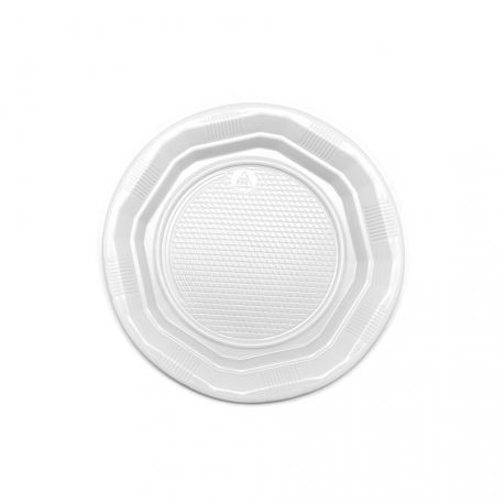 Plato postre blanco PS reutilizable 170mm (20PAQ x 25uds: 500uds)