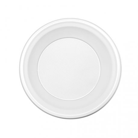 Plato hondo blanco PS reutilizable 210mm (20PAQ x 25uds: 500uds)