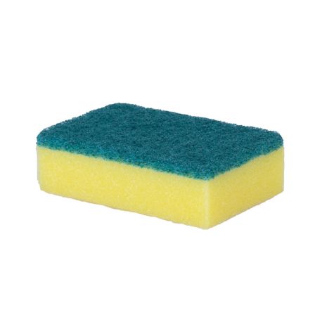 Estropajo Fibra Verde + Esponja Amarilla 10 x15 x 2,4 cm (21PAQx6UDS:126 uds)