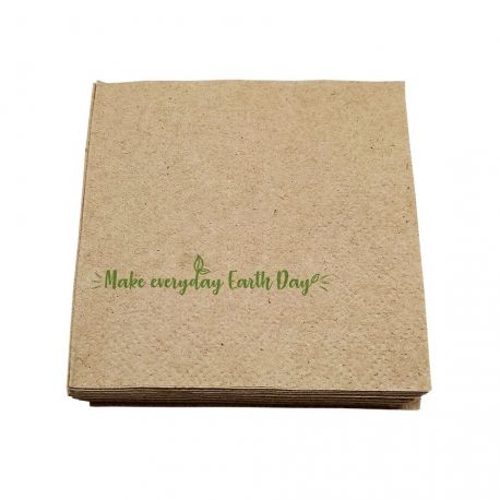 Servilleta ecológica "Make everyday earth day" 30 x 30 cm (6.000 uds)