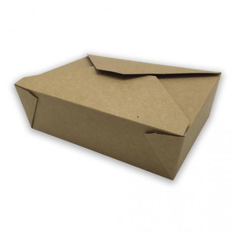 Caja americana Take-Away Kraft 197 x 140 x 45mm (200 uds)