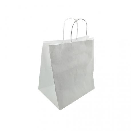 Bolsas Papel Asa Rizada Kraft Reciclables 32 + 21 x 33cm (250 uds)