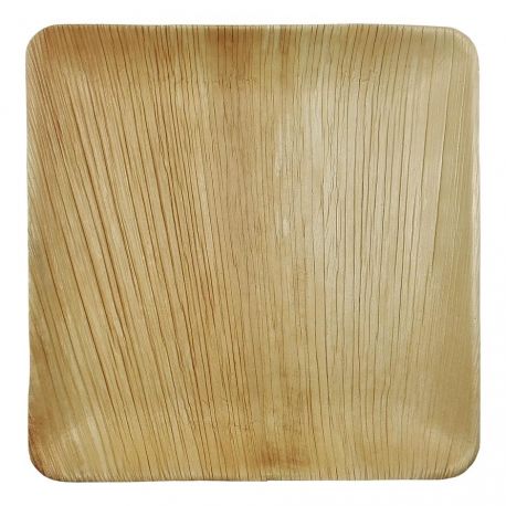 Platos de hoja de Palma Cuadrados 250 x 250mm (100 uds)