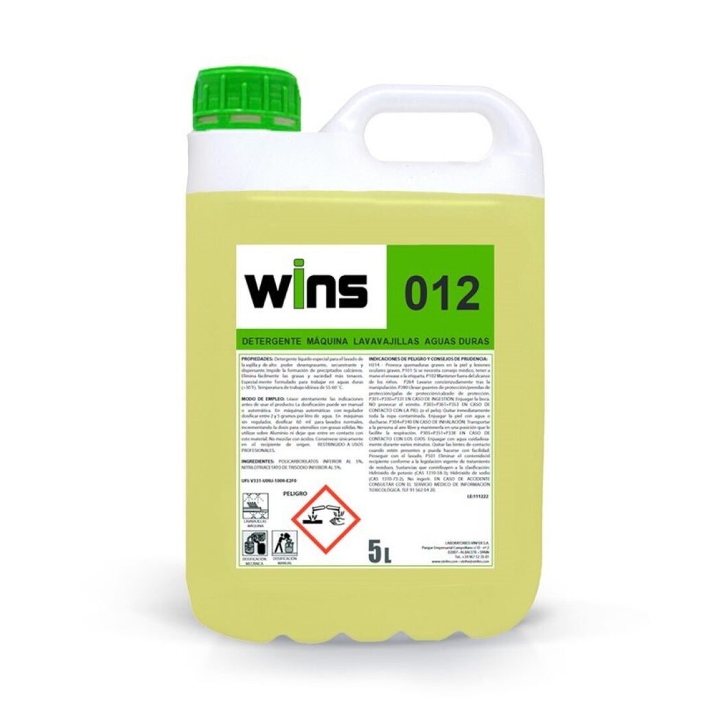 DETERGENTE AUTO AGUAS DURAS 012 5L WINS