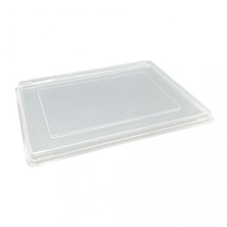 [TAERPE000045] Tapa PET para envases kraft rectangulares 1000ml (300 uds)