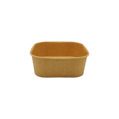 [ERPAMU000310] Envases Cuadrados Kraft Microondables 500ml 130 x 130 x 47mm (300 uds)