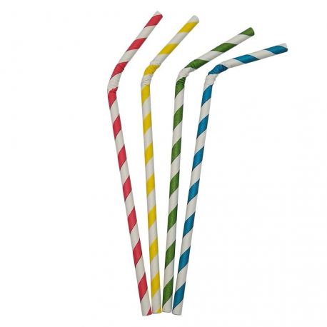 [CAPAFL000005] Pajitas de papel flexibles Mix 6 x 230mm (3.000 uds)