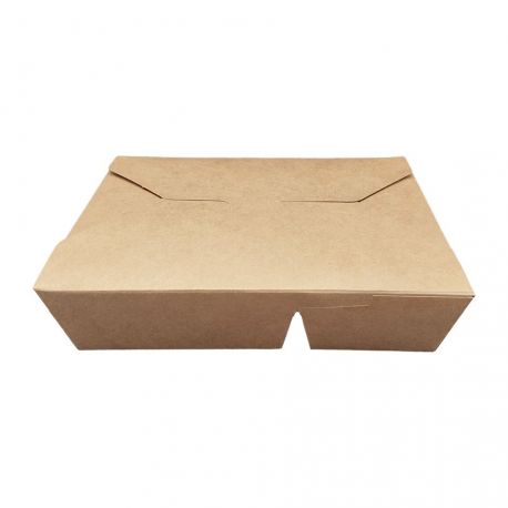 [ERPAMU000283] Envase take away kraft 2 compartimentos 200 x 140 x 45mm (240 uds)
