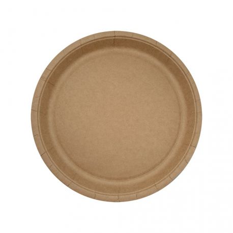 [PLPAEC000010] Platos de cartón Kraft 170mm (40PAQx10uds: 400 uds)