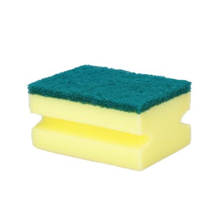 [UTLIAB000017] Estropajo Salvauñas Fibra Verde + Esponja Amarilla 14 x 7cm (120 uds)