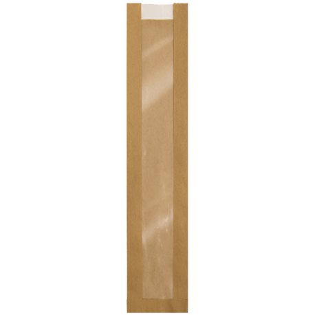 [BOPABO000037] Bolsa kraft de Papel Bollería / Panadería con Ventana 12 + 4 x 60cm (1.000 uds)