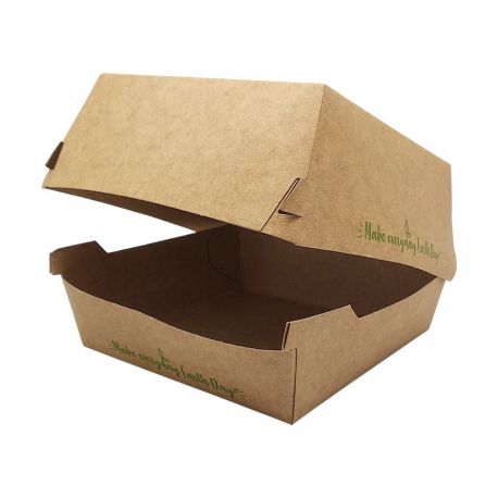 [ERPAMU000181] Caja hamburguesa Grande "Make Everyday Earth Day" 115 x 115 x 75mm (600 uds)