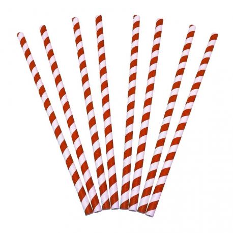 [CAPARE000006] Pajitas de papel rectas Rojas 6 x 200mm (10.000 uds)