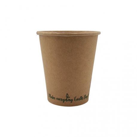 [VAPACA000070] Vasos de papel Kraft "Make everyday earth day" Ø70mm 200ml (7Oz) (1.000 uds)