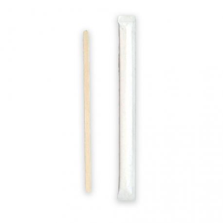 [CUMADE000045] Agitadores de madera 110mm con funda (10.000 uds)